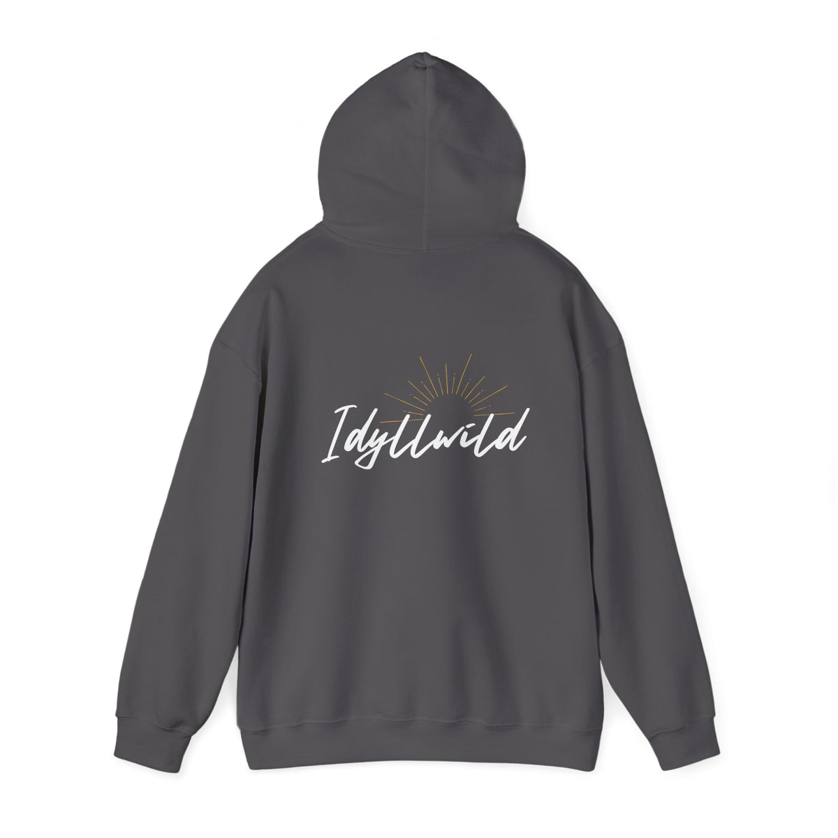 Idyllwild white script grey suburst Hoodie