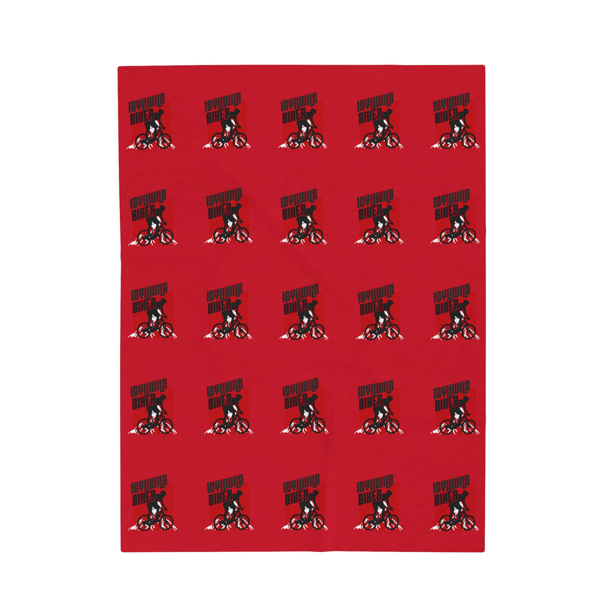Velveteen Plush Blanket Idyllwild Biker Pattern Red