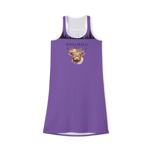 Women's Idyllwild Cow Purple Racerback Dress
