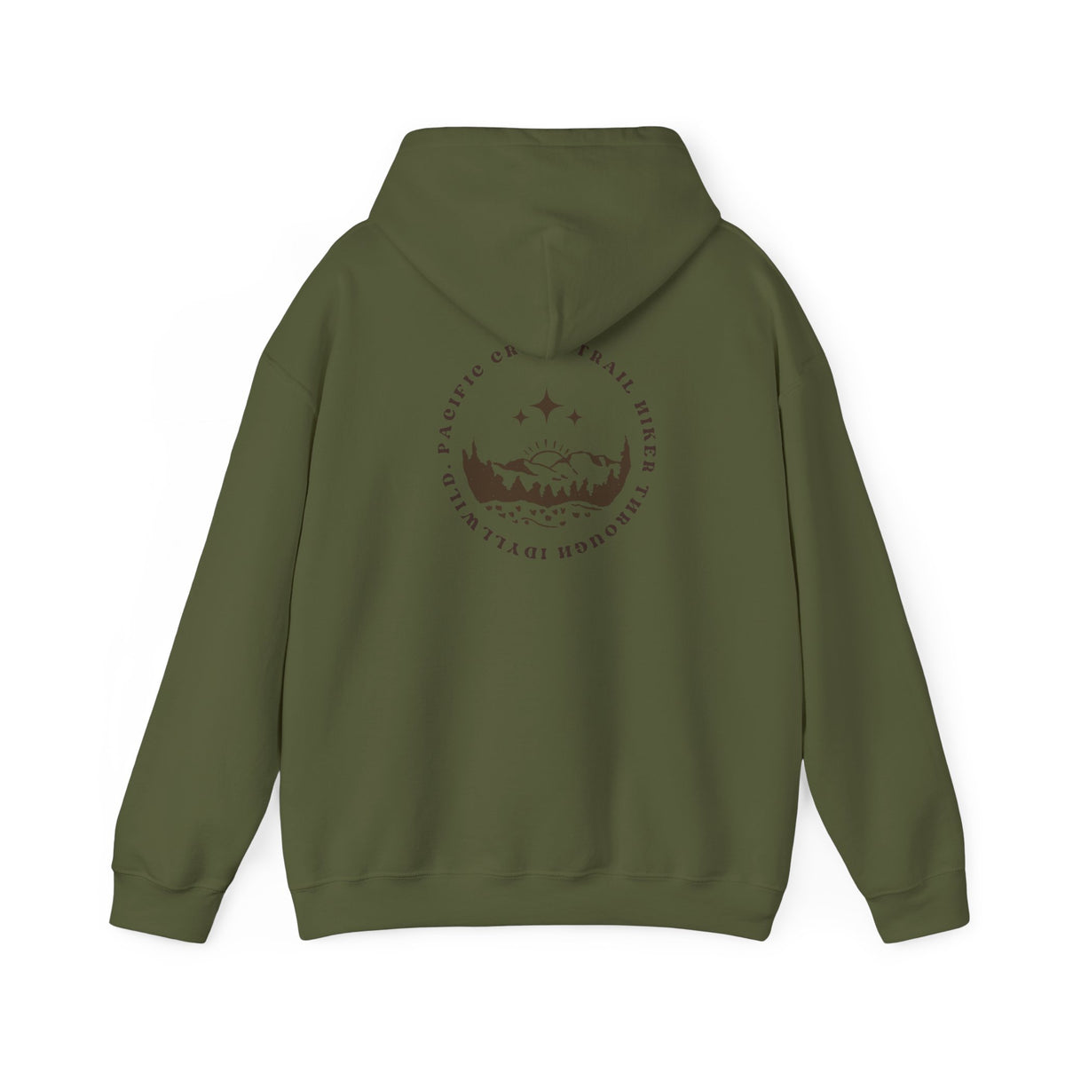 Pacific Trail Hiker through Idyllwild BrownText Hoodie