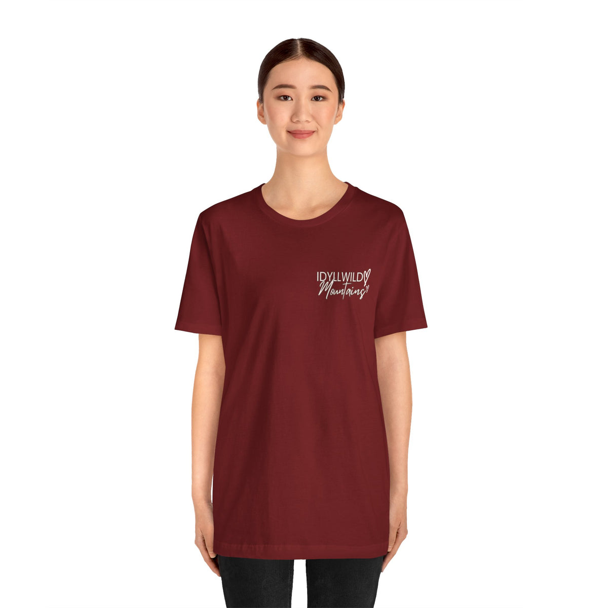Womens Jersey Short Sleeve Idyllwild Mountains Heart T-shirt