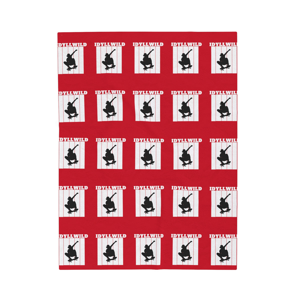 Velveteen Plush Blanket Skate Idyllwild Red Pattern