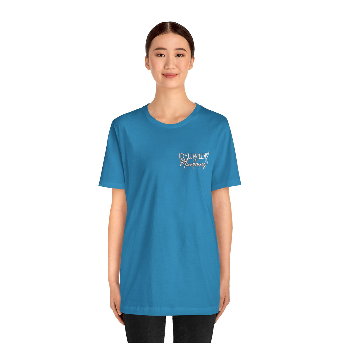 Womens Jersey Short Sleeve Idyllwild Mountains Heart T-shirt
