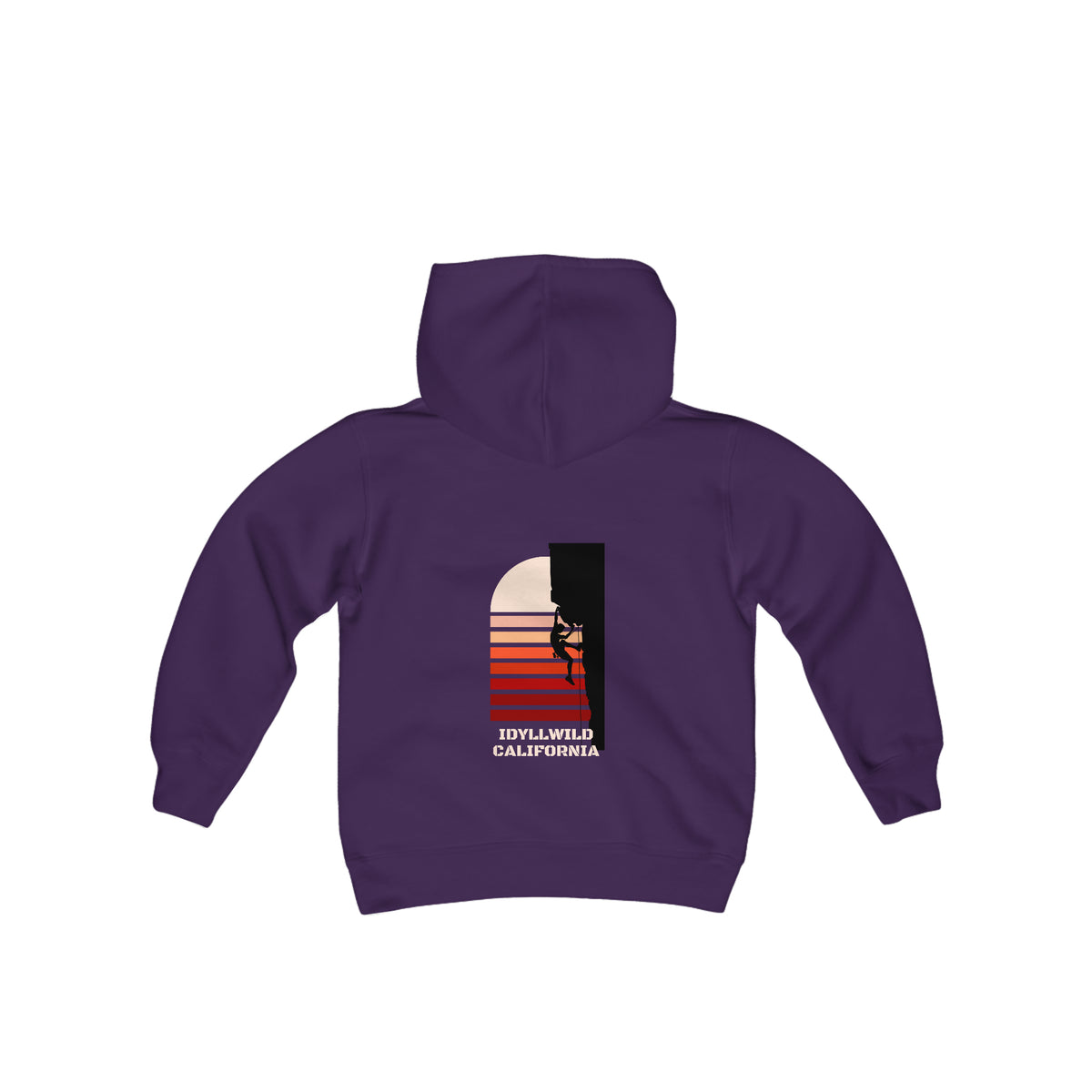 Youth Heavy Blend Hooded Sweatshirt Idyllwild Rock Climbing