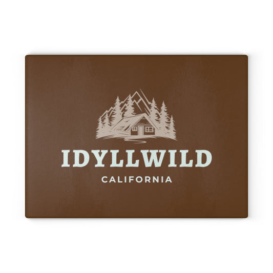Glass Cutting Board Brown Idyllwild Cabin