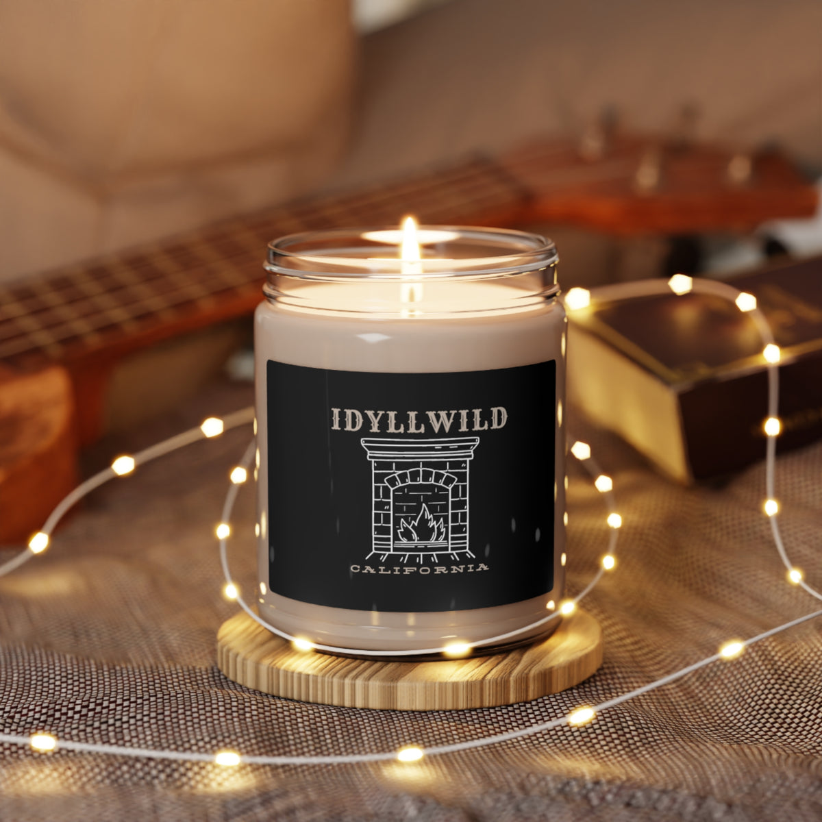 Scented Soy Candle, 9oz Idyllwild Fireplace Candle Black Label