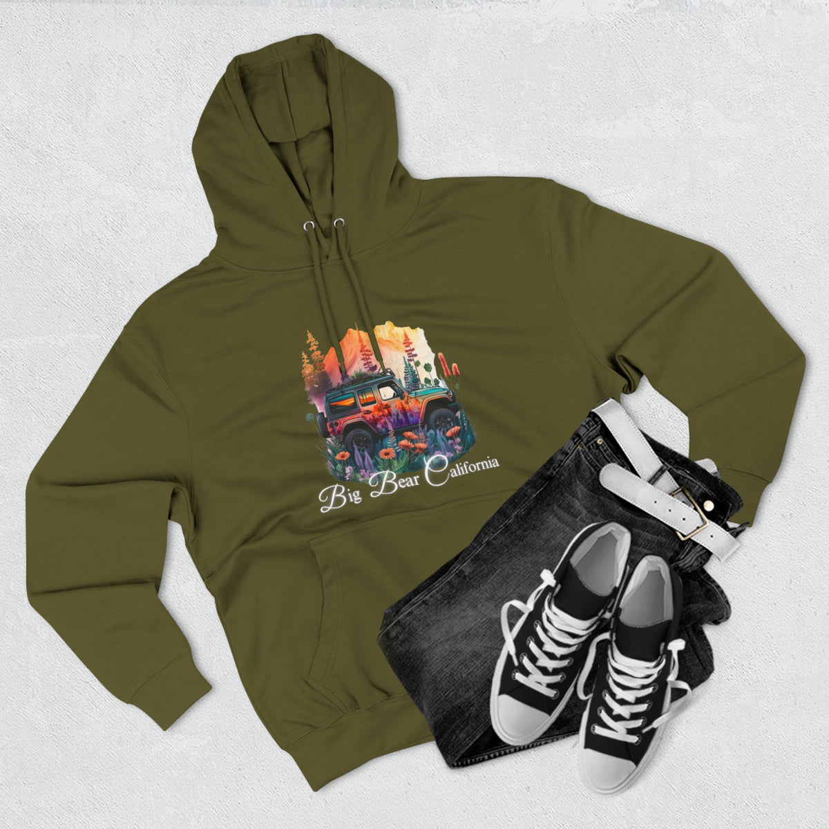 Big Bear Jeep Floral Hoodie