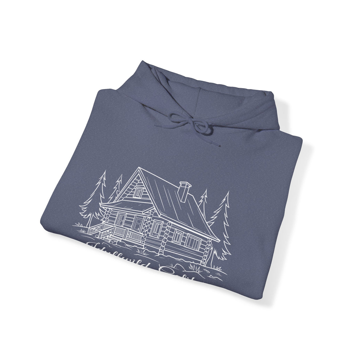 Unisex Heavy Blend™ Hooded Sweatshirt Idyllwild California Big Cabin Sketch