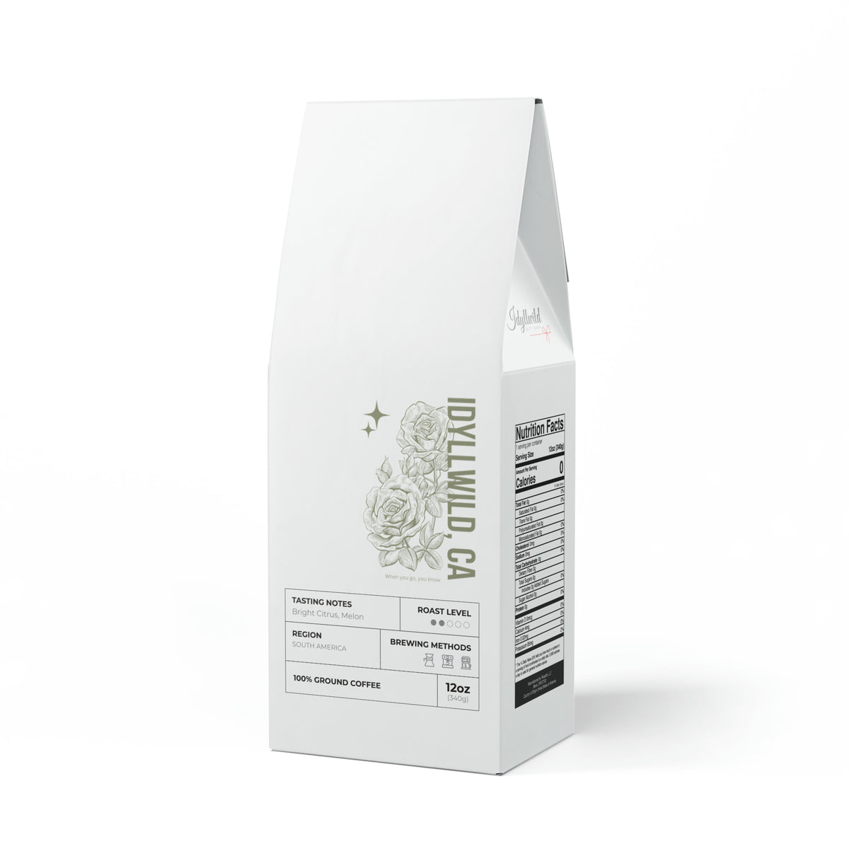 Colombia Single Origin Coffee (Light-Medium Roast) Idyllwild Roses White