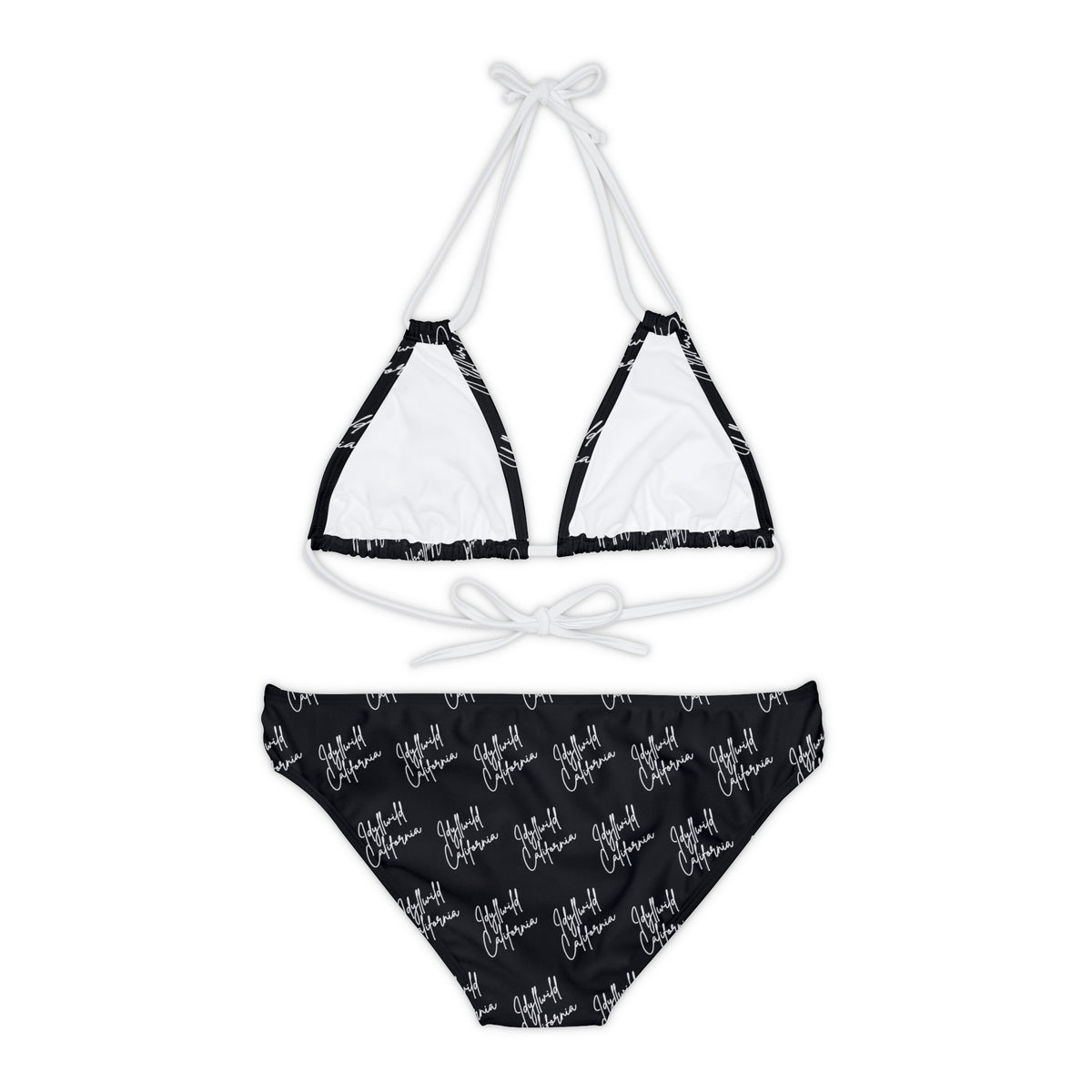 Strappy Bikini Set (AOP) Black Idyllwild California