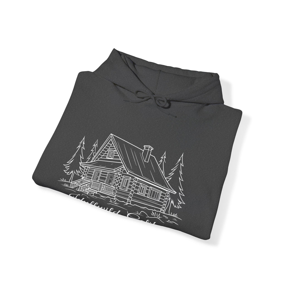 Unisex Heavy Blend™ Hooded Sweatshirt Idyllwild California Big Cabin Sketch