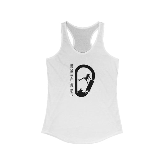 Womens Rock Climbing "Live on the Edge"  Tank Top