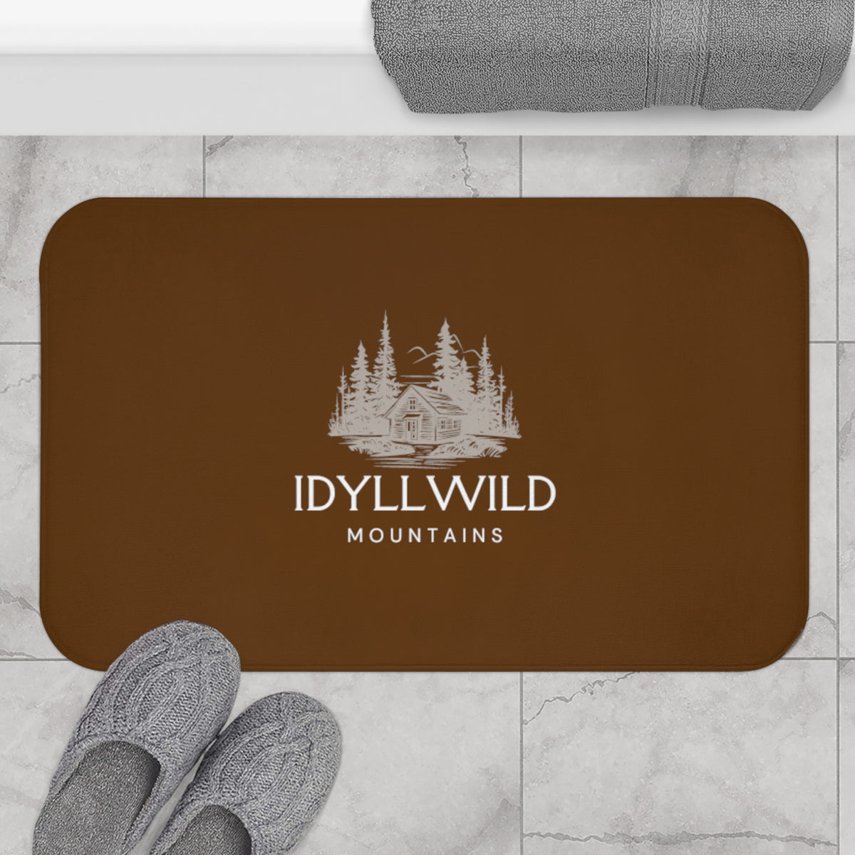 Bath Mat Cabin in the Woods Brown