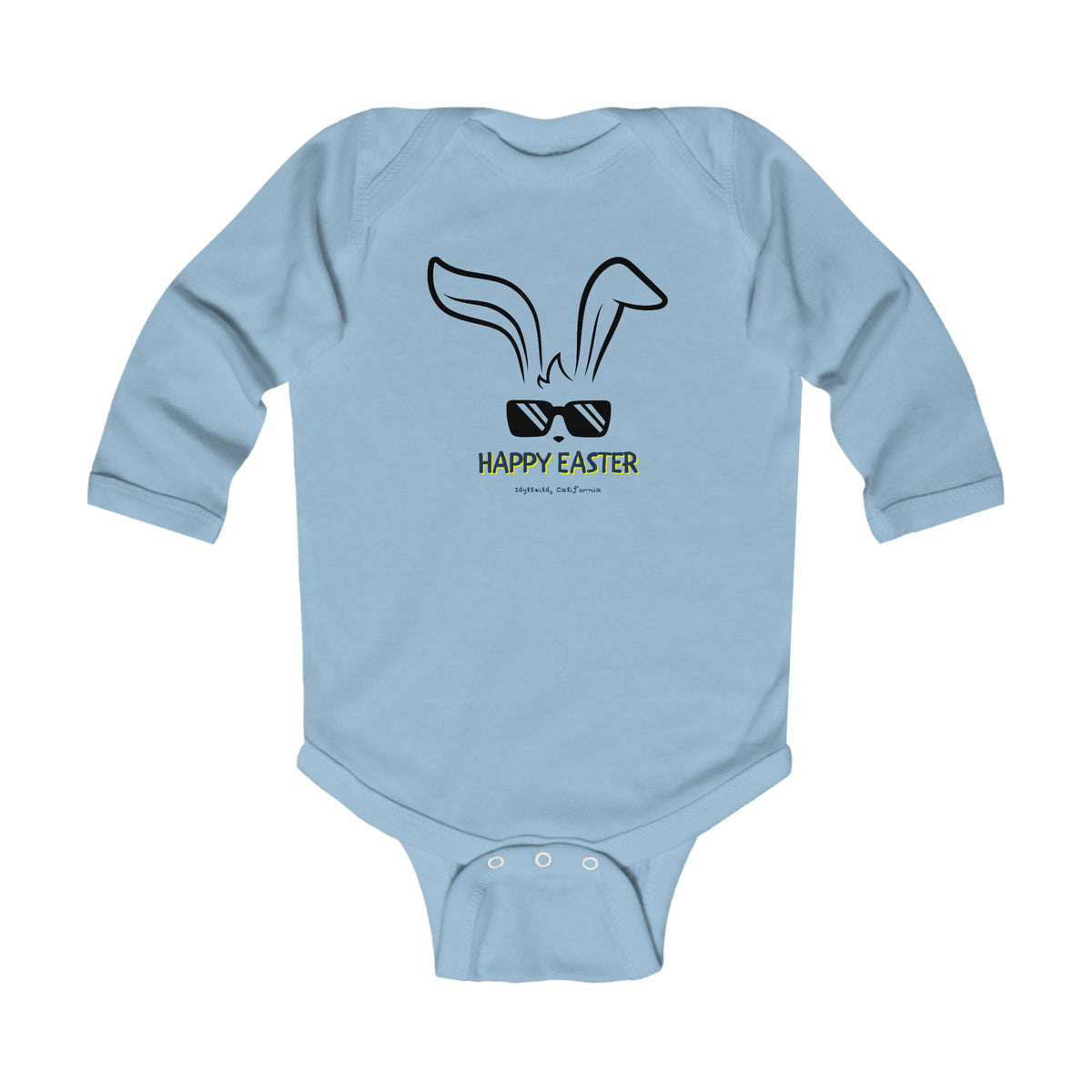 Infant Long Sleeve Bodysuit Blue Cool kid Idyllwild Easter