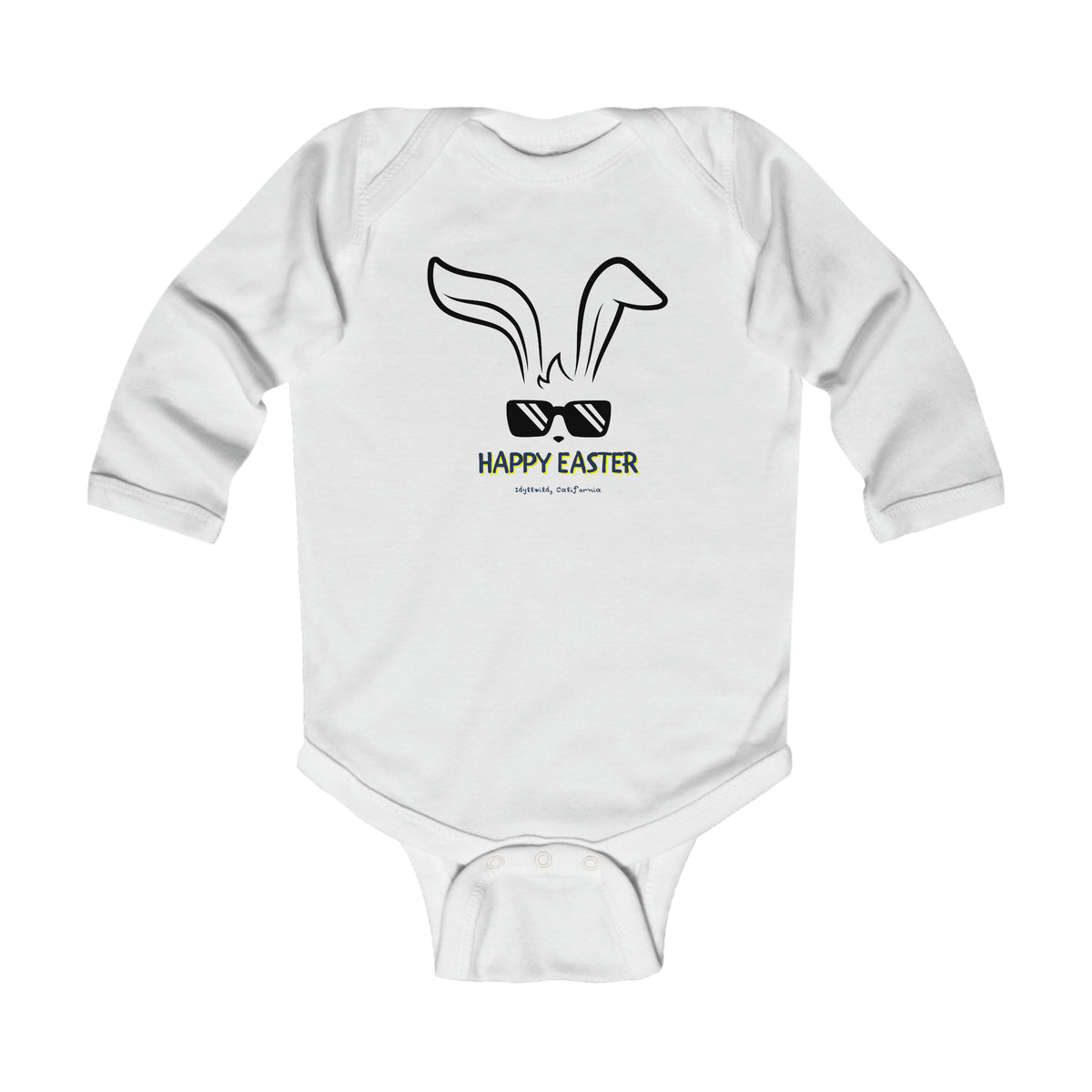 Infant Long Sleeve Bodysuit Blue Cool kid Idyllwild Easter
