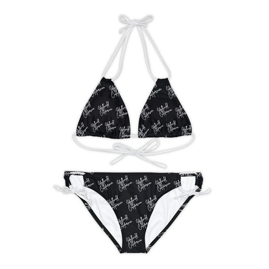 Strappy Bikini Set (AOP) Black Idyllwild California