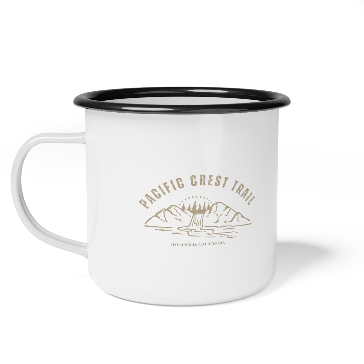 Pacific Crest Trail White Camping Enamel Mug