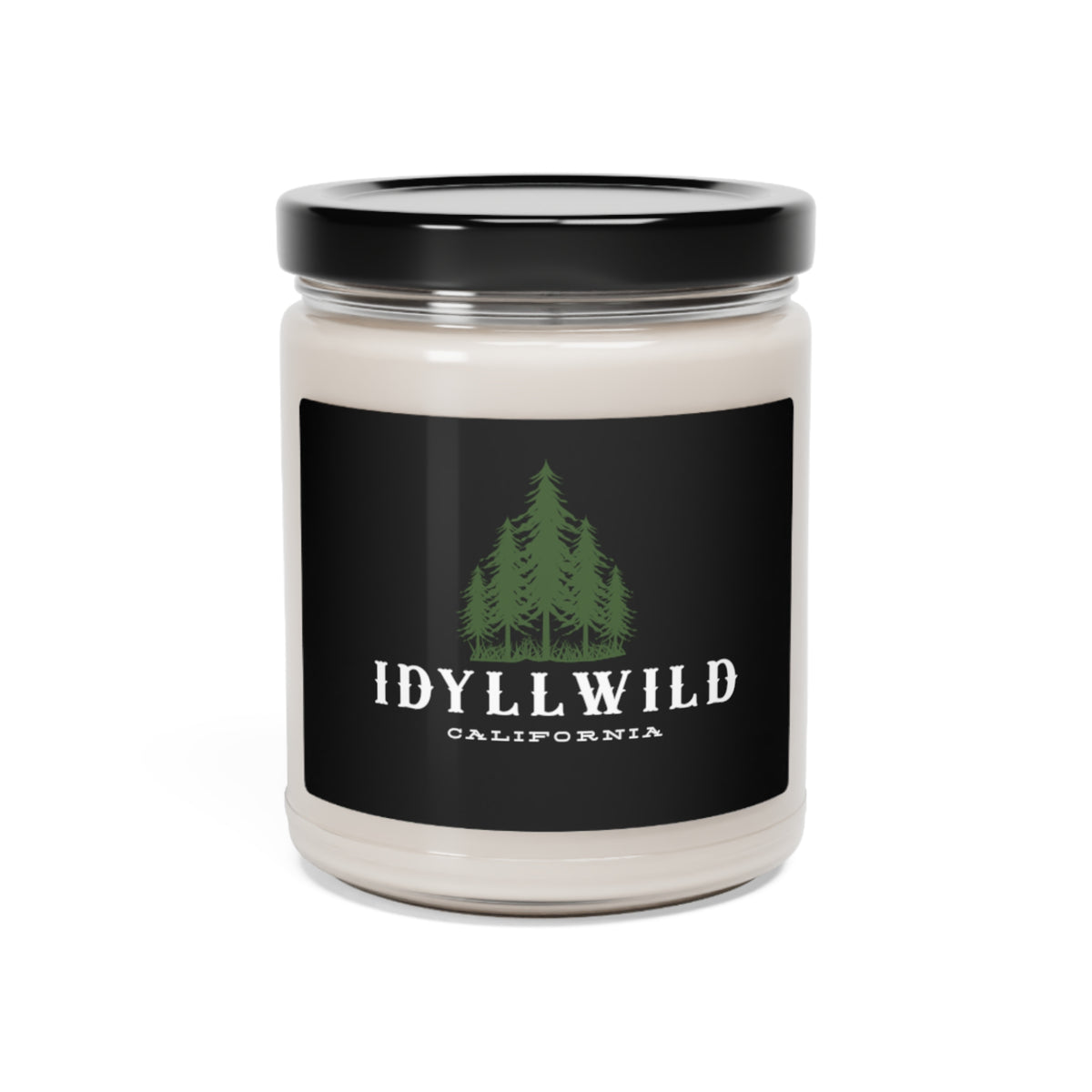 Scented Soy Candle, 9oz Idyllwild Green Pine Black Label