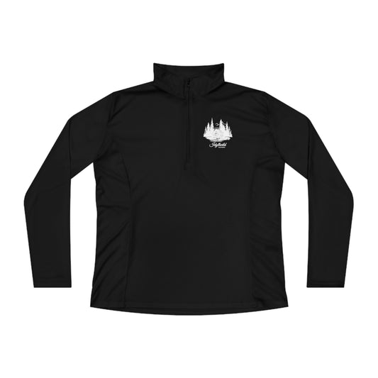 Ladies Quarter-Zip Pullover Cabin in the Woods