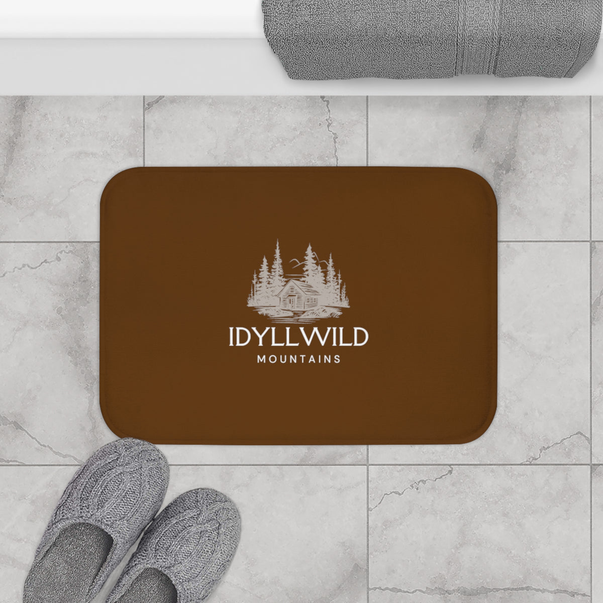 Bath Mat Cabin in the Woods Brown