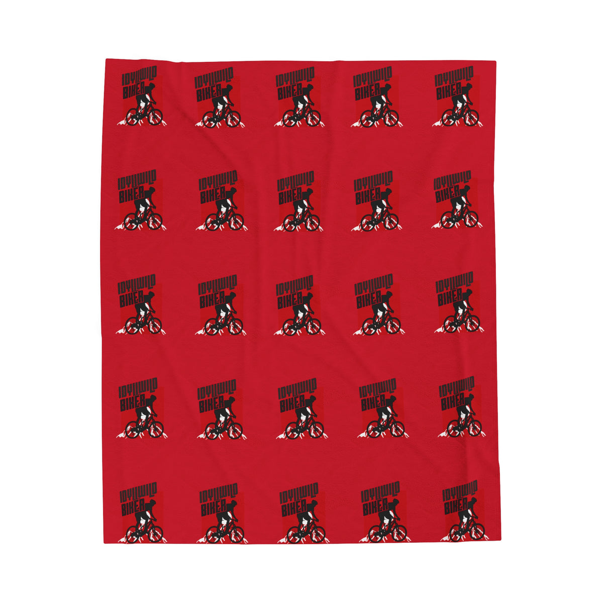 Velveteen Plush Blanket Idyllwild Biker Pattern Red