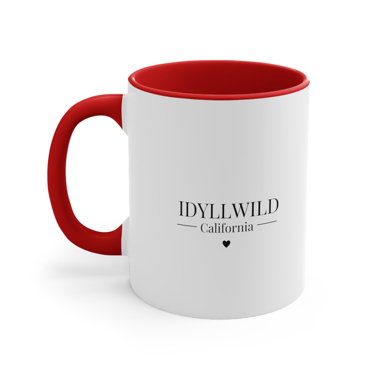 Accent Coffee Mug, 11oz Idyllwild California Heart
