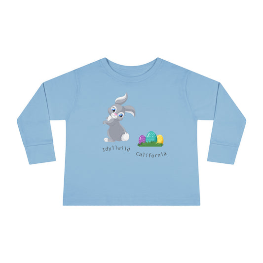 Toddler Long Sleeve Tee Idyllwild California Bunny and Eggs