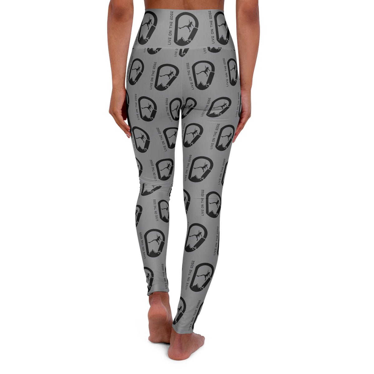 Rock Climbing On The Edge Grey High Waisted Butt Lift Leggings