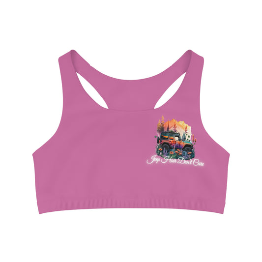 Jeep Hair Don't Care Pink Sports Bra