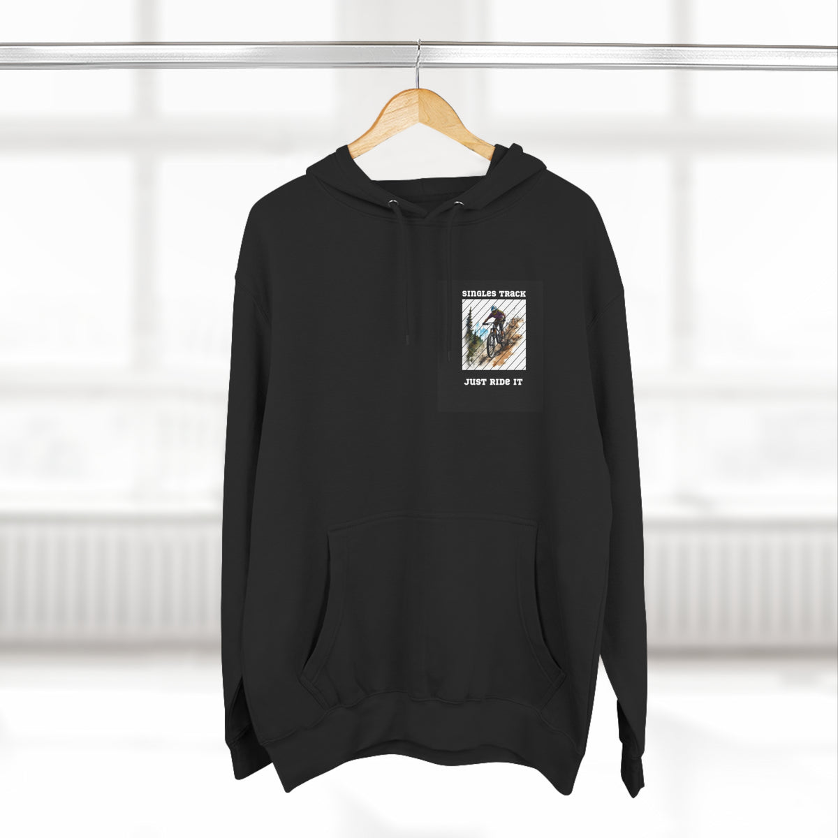 "Singles Track Just Ride It" Mountain Biking Hoodie