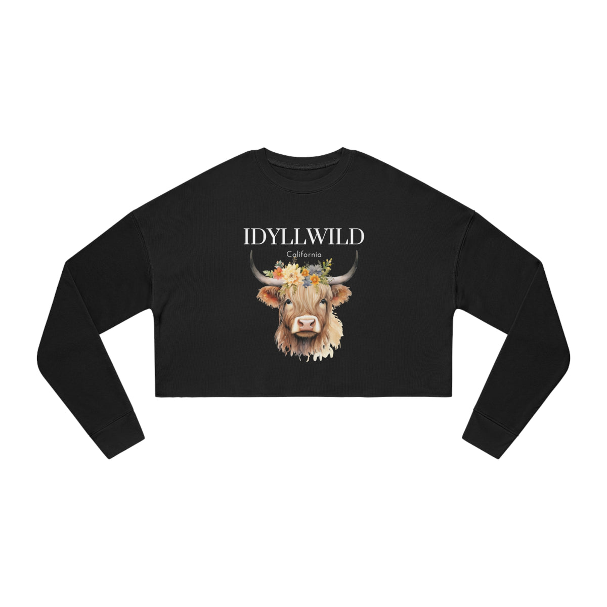 Women's Cropped Idyllwild Highlander Cow 1 Sweashirt
