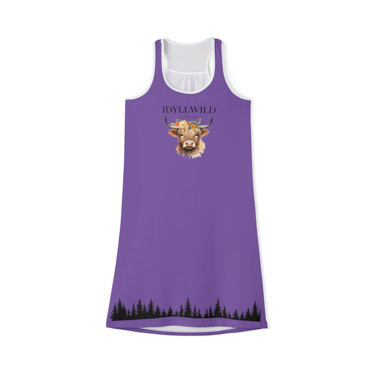 Copy of Women's Racerback Dress (AOP)Idyllwild Cow 1 Purple
