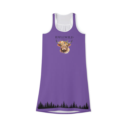 Copy of Women's Racerback Dress (AOP)Idyllwild Cow 1 Purple
