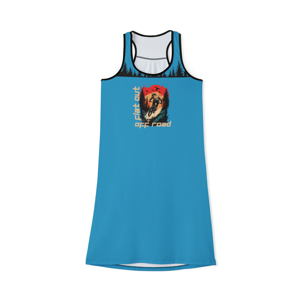Women's Mountain Bike "Flat Out Off Road" Turquoise Racerback Dress