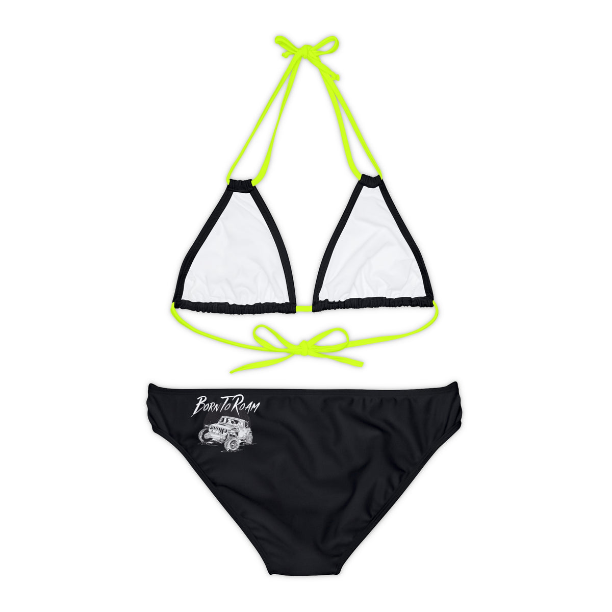 Jeep "Born To Roam" Strappy Black Bikini Set