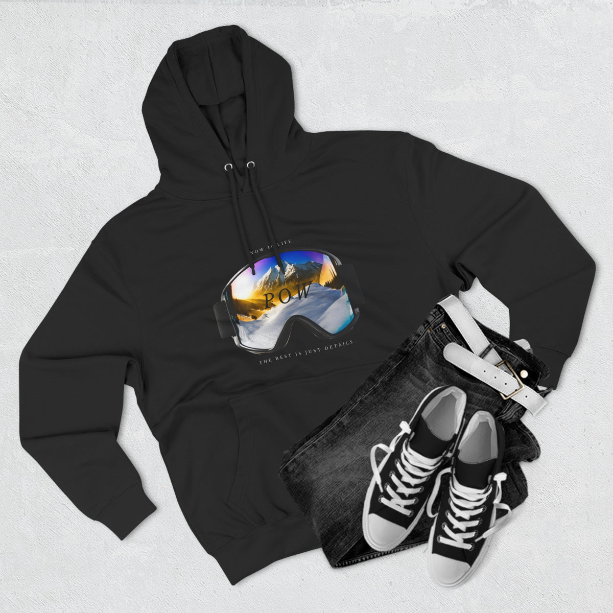 Snowboard  "POW" Hoodie