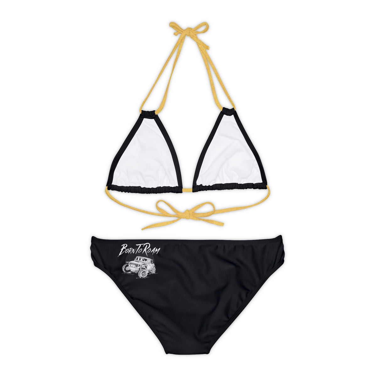 Jeep "Born To Roam" Strappy Black Bikini Set