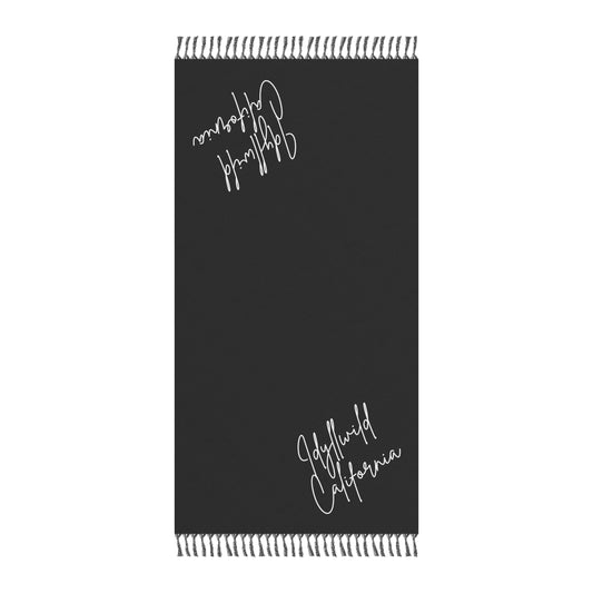 Boho Beach Cloth Idyllwild California Script Black