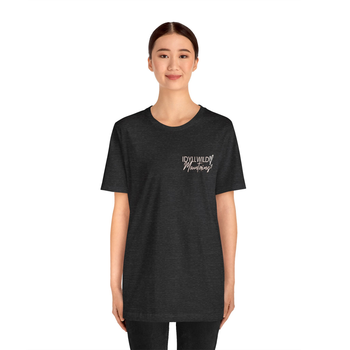Womens Jersey Short Sleeve Idyllwild Mountains Heart T-shirt