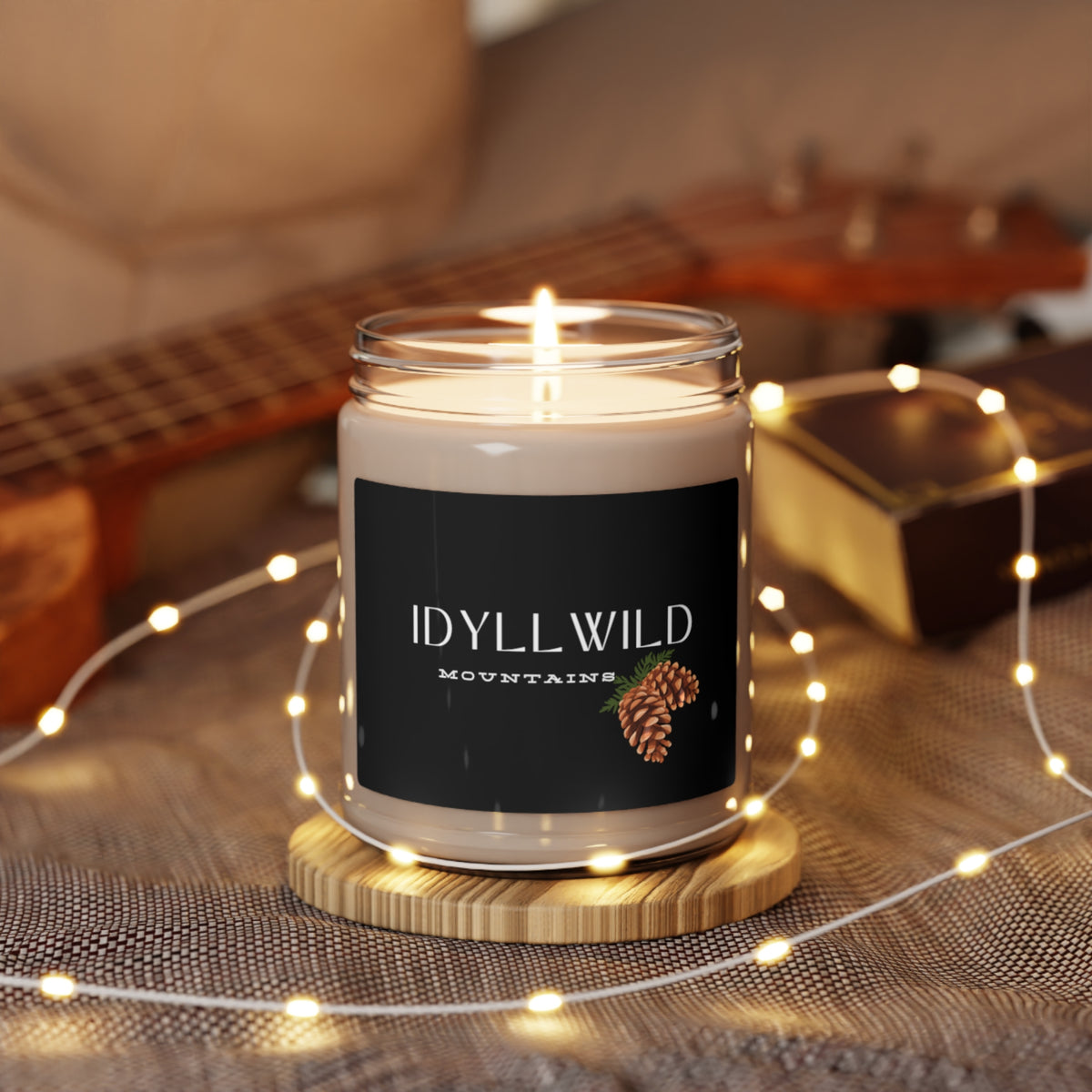 Scented Soy Candle, 9oz Idyllwild Mountains Pine Cone Black Label