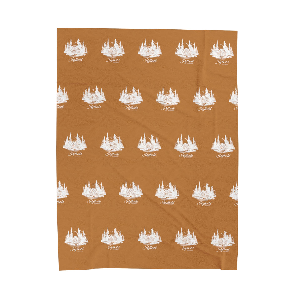 Velveteen Plush Blanket Idyllwild Classy Cabin Pattern Tan