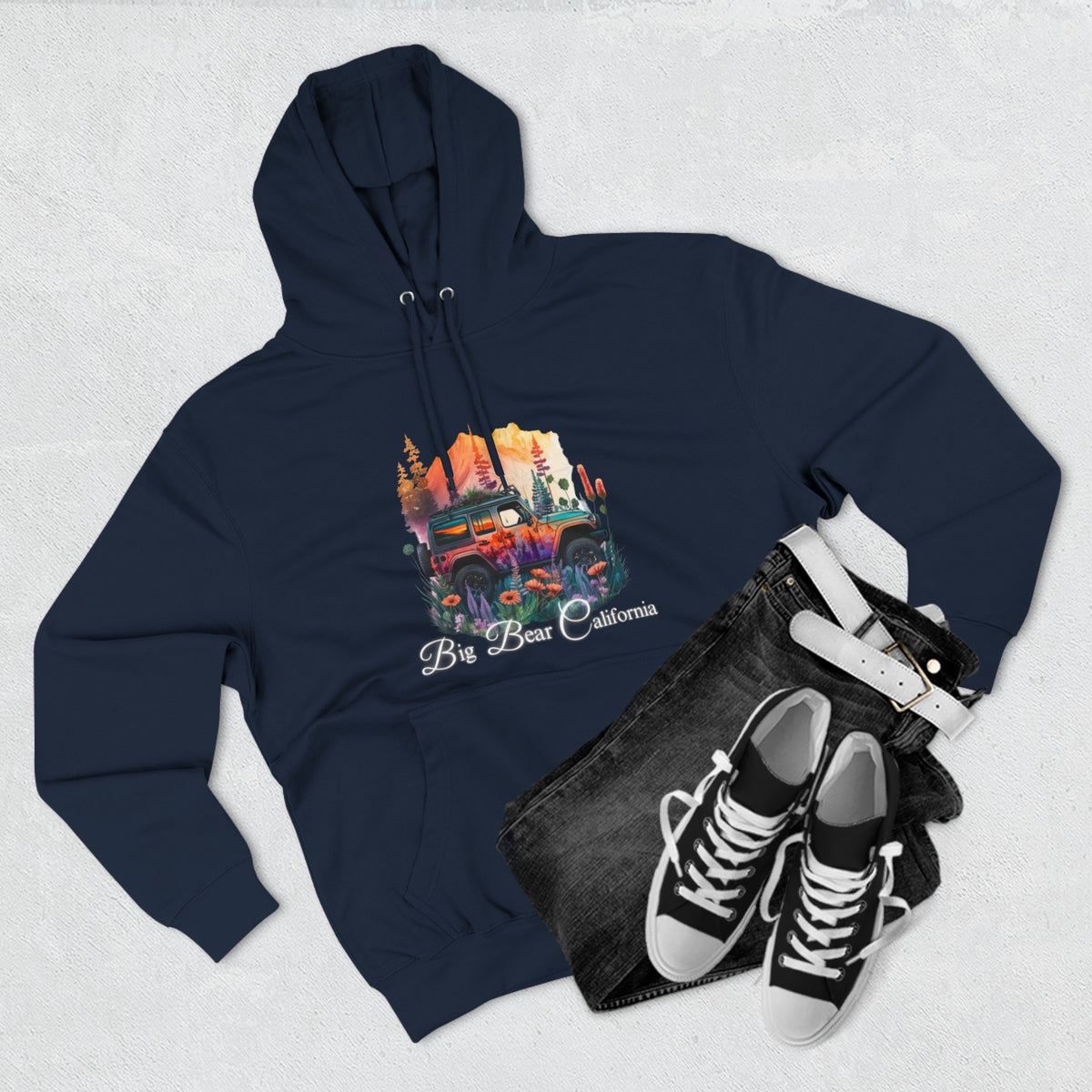 Big Bear Jeep Floral Hoodie
