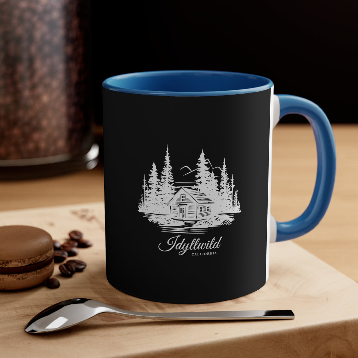 Black Idyllwild Cabin Accent Mug