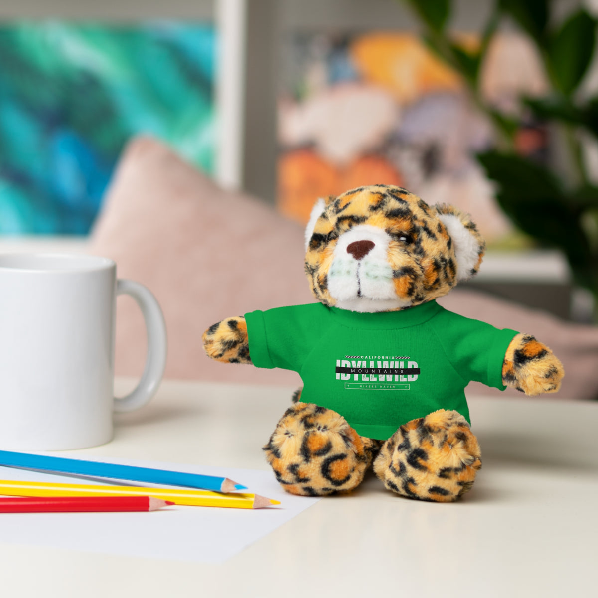 Stuffed Animals with Tee Idyllwild Hikers Haven Badge
