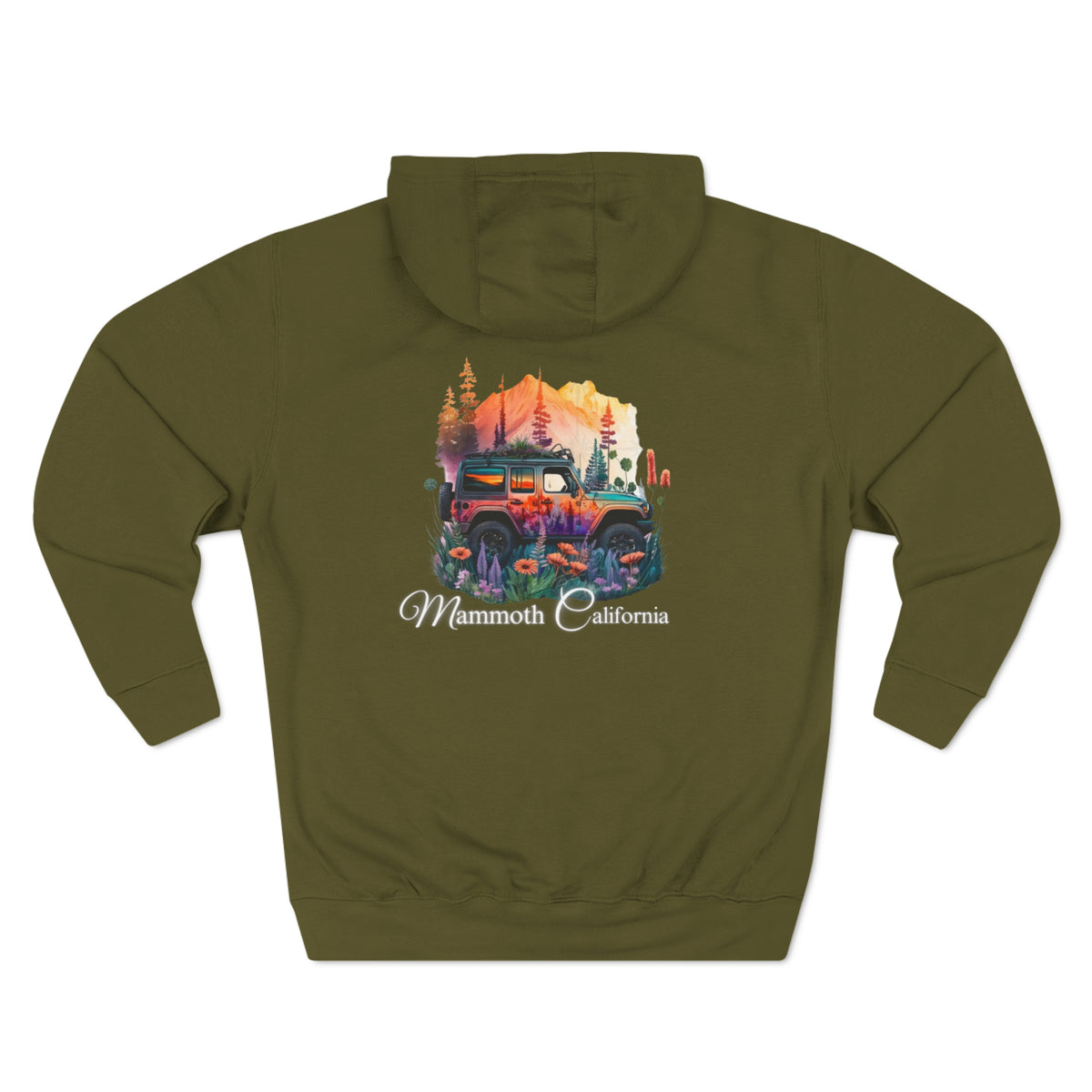 Mammoth California Jeep Floral Hoodie