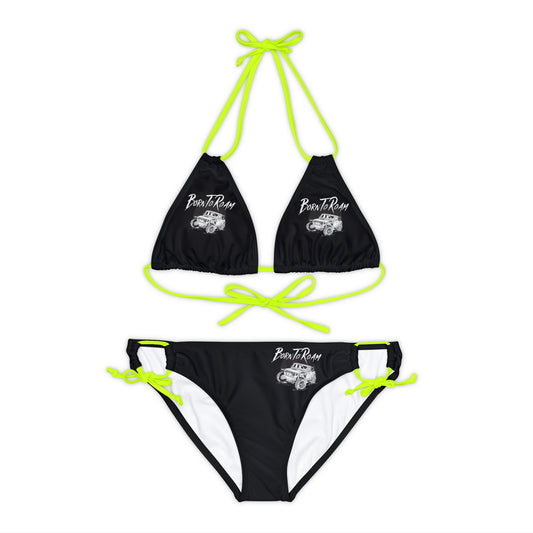 Jeep "Born To Roam" Strappy Black Bikini Set