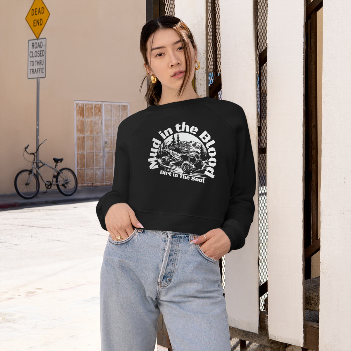 Can Am Mud in the Blood Dirt in the Soul Cropped Fleece Pullover