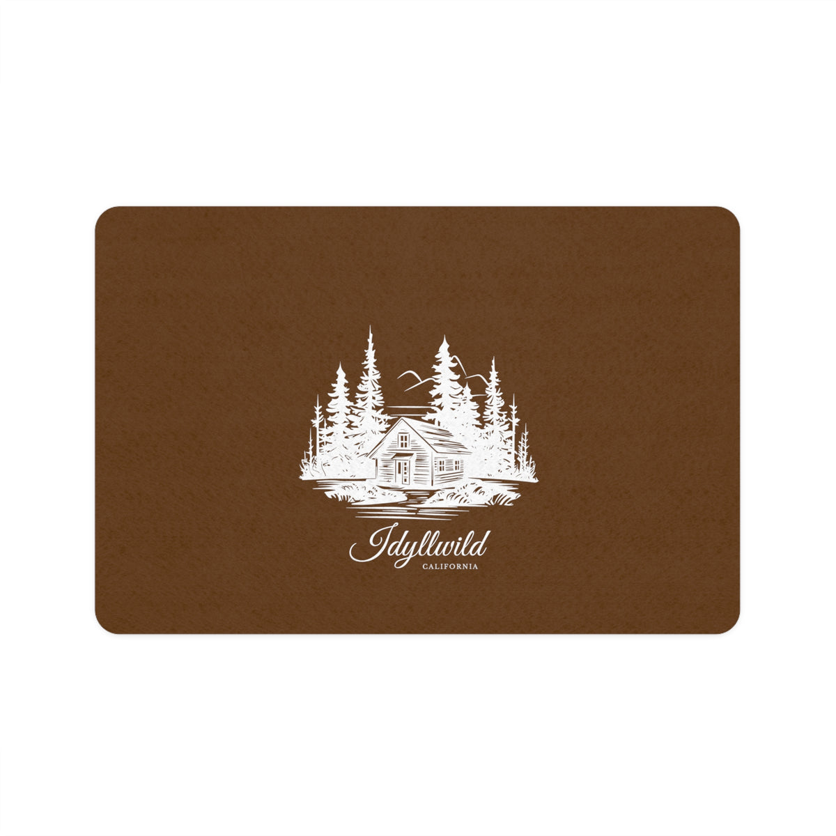 Pet Food Mat (12x18) Cabin in the Woods Idyllwild Brown