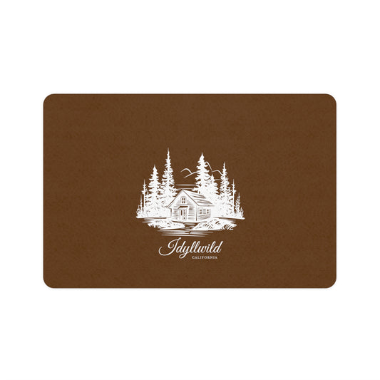 Pet Food Mat (12x18) Cabin in the Woods Idyllwild Brown