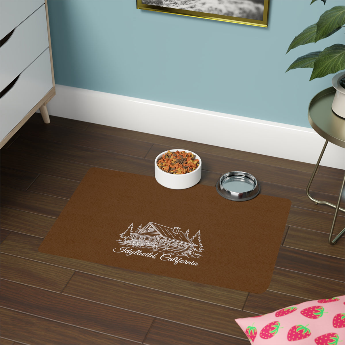 Pet Food Mat (12x18) Idyllwild California Cabin